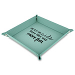 Mermaids Faux Leather Dice Tray - 9" x 9"  - Teal