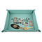 Mermaids 9" x 9" Teal Leatherette Snap Up Tray - STYLED