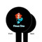 Mermaids Black Plastic 6" Food Pick - Round - Single Sided - Front & Back