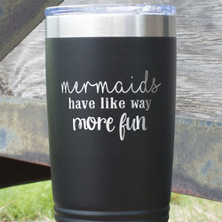Mermaids 20 oz Stainless Steel Tumbler - Black - Double Sided (Personalized)