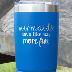 Mermaids 20 oz Stainless Steel Tumbler - Royal Blue - Double Sided (Personalized)