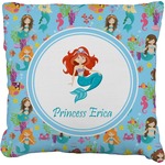 Mermaids Faux-Linen Throw Pillow 20" (Personalized)