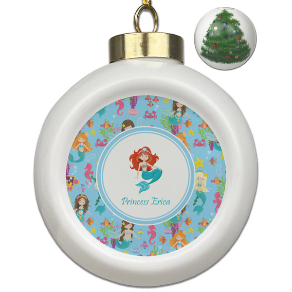 Custom Mermaids Ceramic Ball Ornament - Christmas Tree (Personalized)