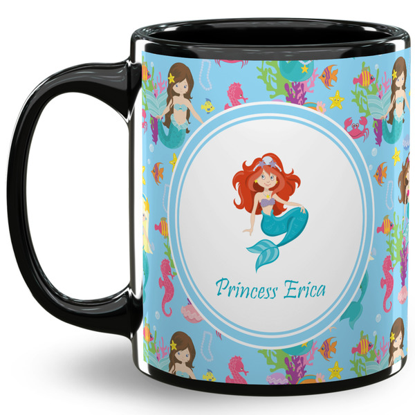 Custom Mermaids 11 Oz Coffee Mug - Black (Personalized)