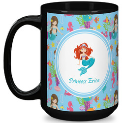 Mermaids 15 Oz Coffee Mug - Black (Personalized)