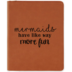 Mermaids Leatherette Zipper Portfolio with Notepad