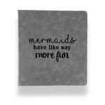 Mermaids Leather Binder - 1" - Grey (Personalized)