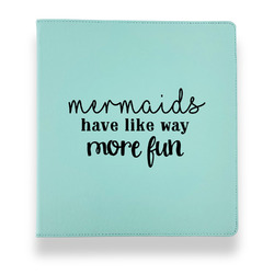 Mermaids Leather Binder - 1" - Teal (Personalized)