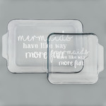 Mermaids Set of Glass Baking & Cake Dish - 13in x 9in & 8in x 8in