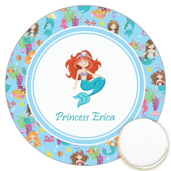 Custom Mermaids Printed Cookie Topper - 3.25" (Personalized)