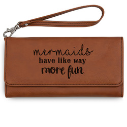 Mermaids Ladies Leatherette Wallet - Laser Engraved - Rawhide
