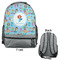 Mermaids Large Backpack - Gray - Front & Back View