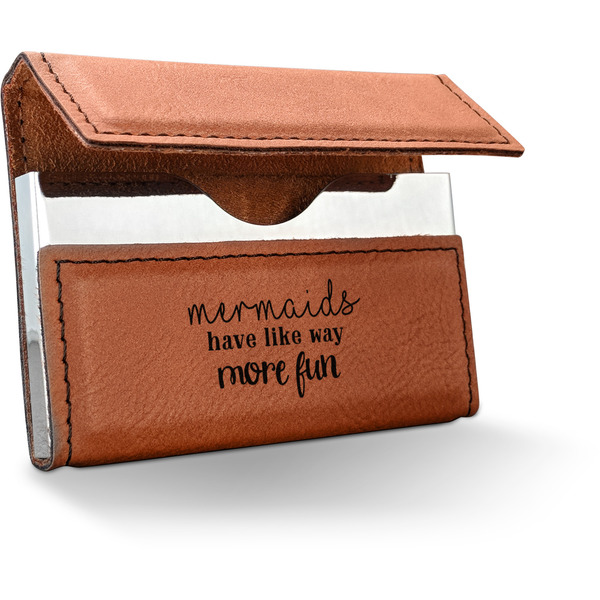 Custom Mermaids Leatherette Business Card Holder - Double Sided