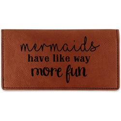 Mermaids Leatherette Checkbook Holder - Double Sided