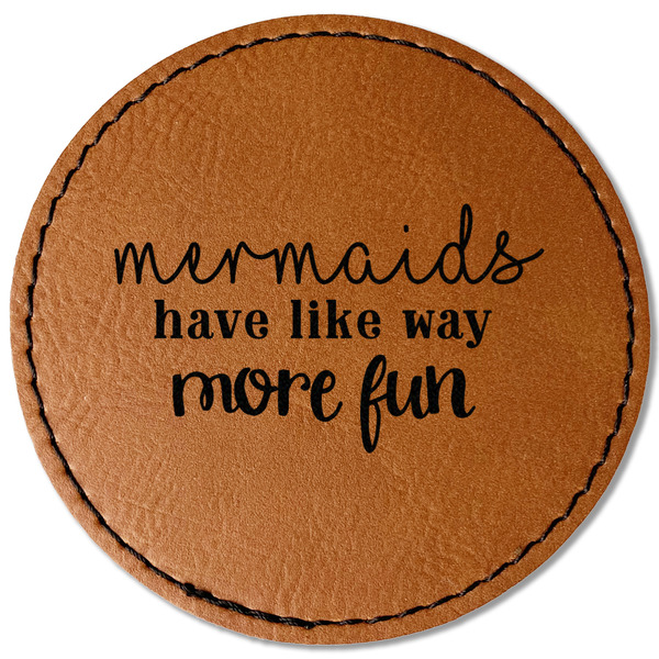 Custom Mermaids Faux Leather Iron On Patch - Round