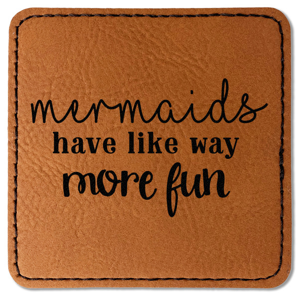 Custom Mermaids Faux Leather Iron On Patch - Square