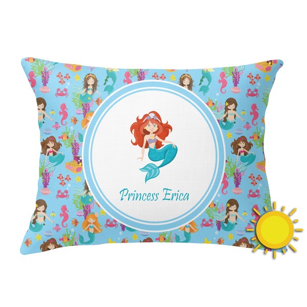 Custom Mermaids Outdoor Throw Pillow (Rectangular) (Personalized)