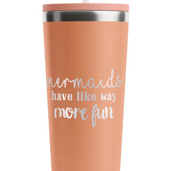 Mermaids RTIC Everyday Tumbler with Straw - 28oz - Peach - Single-Sided