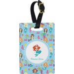 Mermaids Plastic Luggage Tag - Rectangular w/ Name or Text