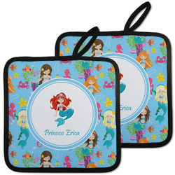 Mermaids Pot Holders - Set of 2 w/ Name or Text
