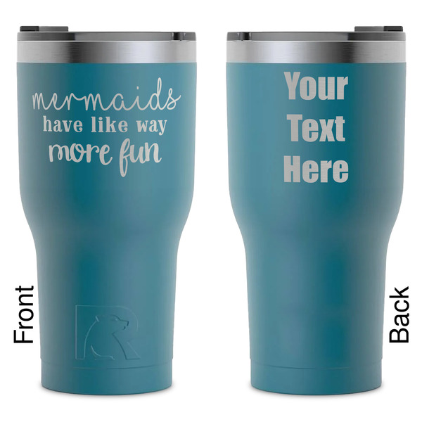 Custom Mermaids RTIC Tumbler - Dark Teal - Laser Engraved - Double-Sided (Personalized)