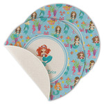 Mermaids Round Linen Placemat - Single Sided - Set of 4 (Personalized)