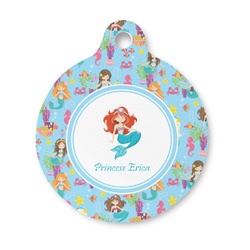 Mermaids Round Pet ID Tag - Small (Personalized)