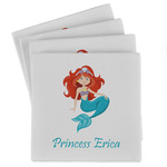 Mermaids Absorbent Stone Coasters - Set of 4 (Personalized)