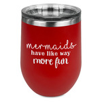 Mermaids Stemless Stainless Steel Wine Tumbler - Red - Double Sided