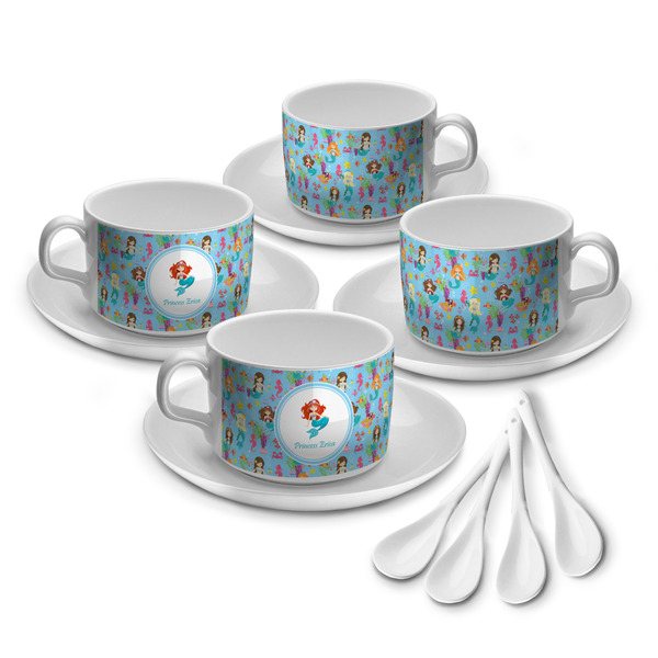 Custom Mermaids Tea Cup - Set of 4 (Personalized)