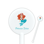 Mermaids 5.5" Round Plastic Stir Sticks - White - Double Sided (Personalized)