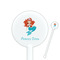 Mermaids White Plastic 5.5" Stir Stick - Round - Closeup