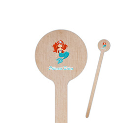 Mermaids 6" Round Wooden Stir Sticks - Single Sided (Personalized)