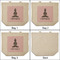 Lotus Pose 3 Reusable Cotton Grocery Bags - Front & Back View