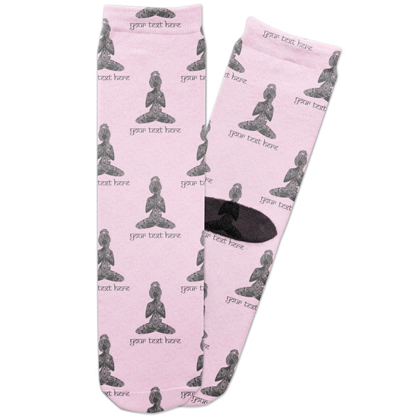 Custom Lotus Pose Adult Crew Socks (Personalized)