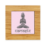 Lotus Pose Bamboo Trivet with Ceramic Tile Insert