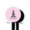 Lotus Pose Black Plastic 4" Food Pick - Round - Single Sided - Front & Back