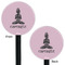 Lotus Pose Black Plastic 5.5" Stir Stick - Double Sided - Round - Front & Back