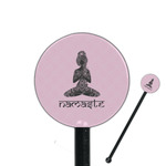 Lotus Pose 5.5" Round Plastic Stir Sticks - Black - Double Sided