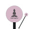 Lotus Pose Black Plastic 5.5" Stir Stick - Round - Closeup