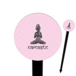 Lotus Pose 6" Round Plastic Food Picks - Black - Single Sided