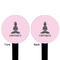 Lotus Pose Black Plastic 6" Food Pick - Round - Double Sided - Front & Back