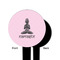 Lotus Pose Black Plastic 6" Food Pick - Round - Single Sided - Front & Back