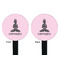 Lotus Pose Black Plastic 7" Stir Stick - Double Sided - Round - Front & Back