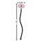 Lotus Pose Black Plastic 7" Stir Stick - Oval - Dimensions