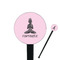 Lotus Pose Black Plastic 7" Stir Stick - Round - Closeup