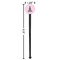 Lotus Pose Black Plastic 7" Stir Stick - Round - Dimensions