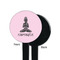 Lotus Pose Black Plastic 7" Stir Stick - Single Sided - Round - Front & Back