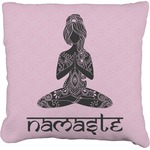 Lotus Pose Faux-Linen Throw Pillow 16" (Personalized)