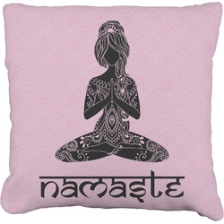 Lotus Pose Faux-Linen Throw Pillow 18" (Personalized)